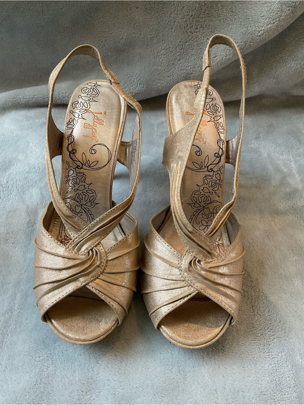 NIB Jellypop Metallic Slingbacks